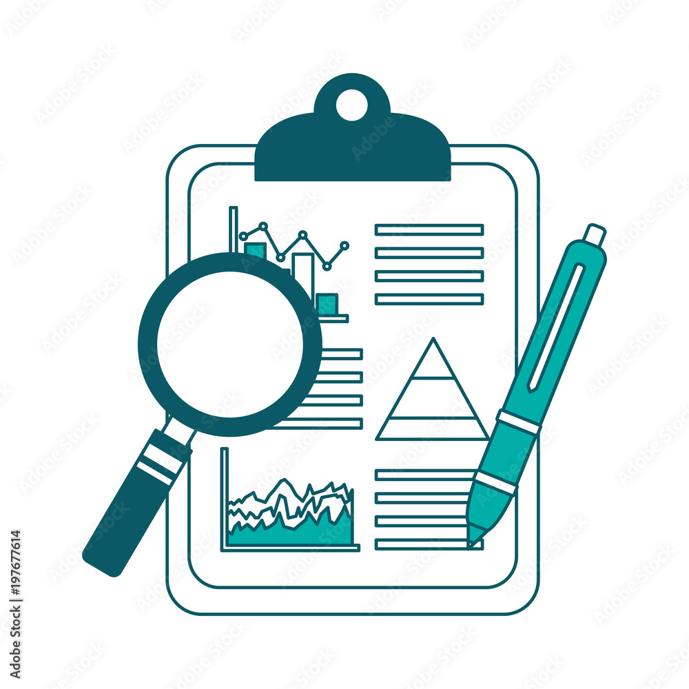 clipboard pen analysis graph statistic business report vector illustration green design clipboard pen analysis graph statistic business report vector illustration green design