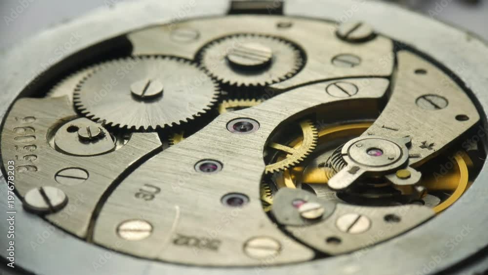 Old Mechanical Watches Mechanism Close up Old Mechanical Watches Mechanism Close up
