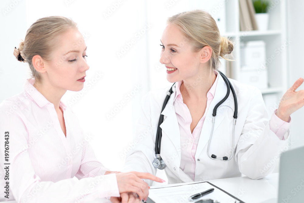 Doctor and patient during personal consulting in hospital