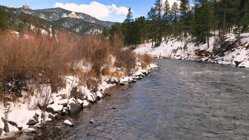 Platte River Winter Colorado Drone Aerial