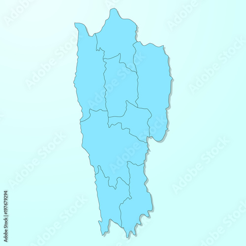 Mizoram blue map on degraded background vector