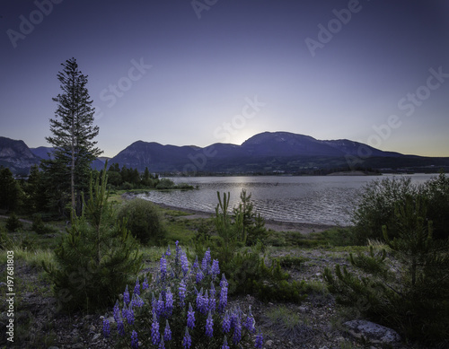 Sunset at Dillion Reservoir, Colorado. 