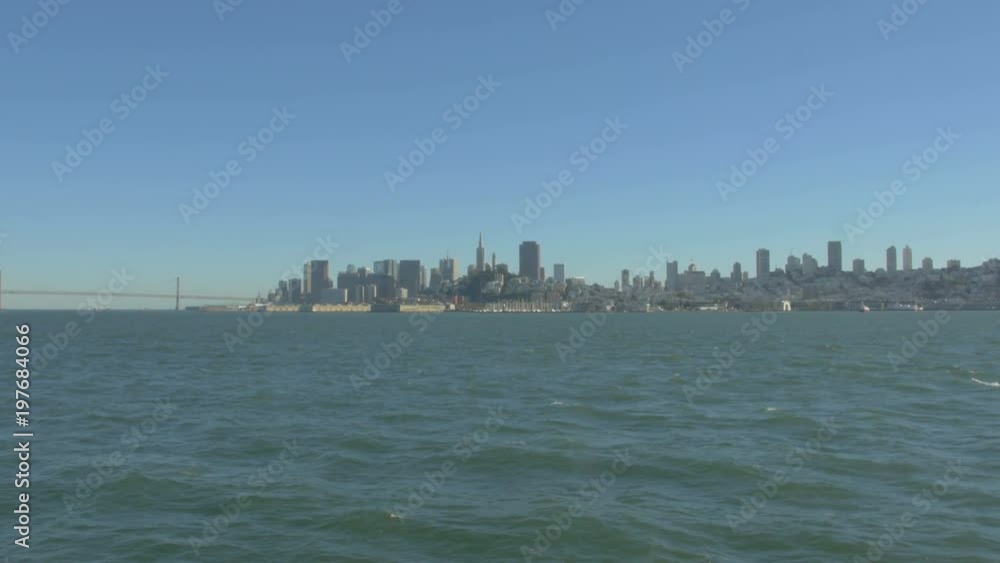The city of San Francisco and waves The city of San Francisco and waves