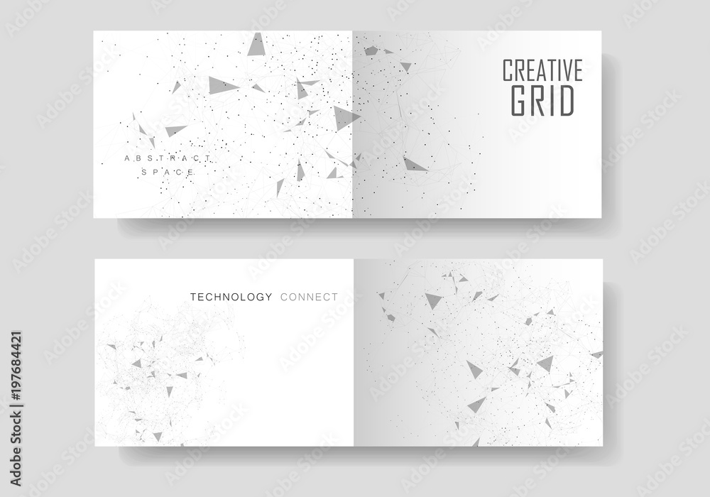 Template brochures with modern molecular style