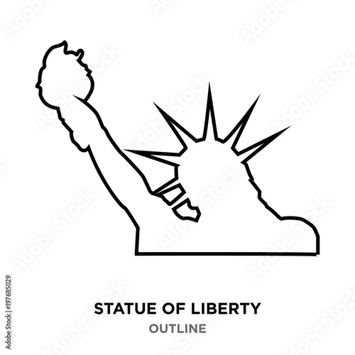 statue of liberty outline on white background