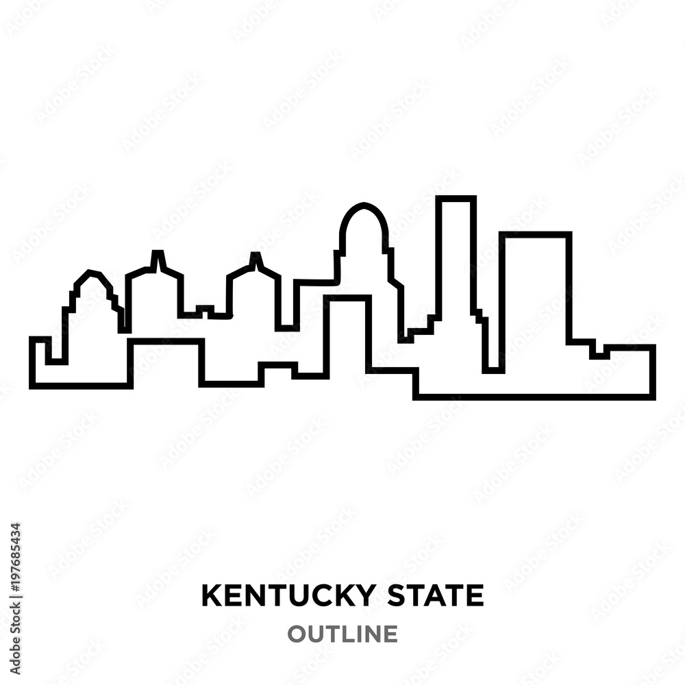 kentucky state outline on white background