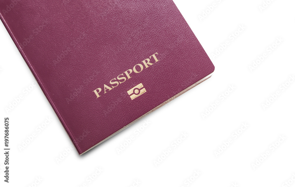Concept of red burgundy passport cover Concept of red burgundy passport cover