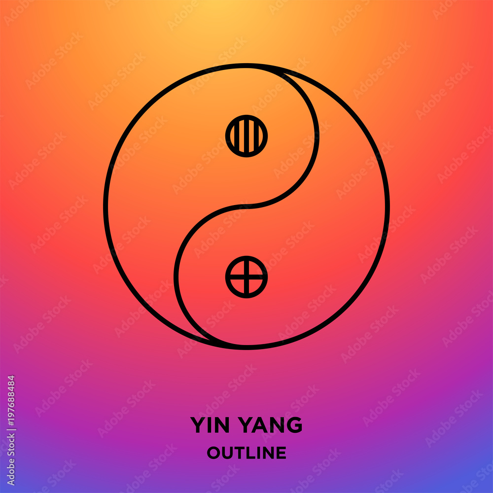 yin yang outline on purple background yin yang outline on purple background