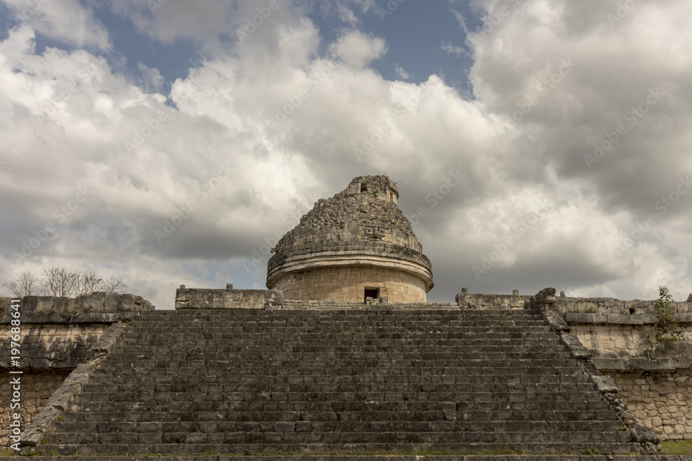 The Snail, Mayan observatory. Priests would decree the time of rituals, celebrations and planting from the dome of the circular building. Its Windows are alingned  with certain stars on specific dates