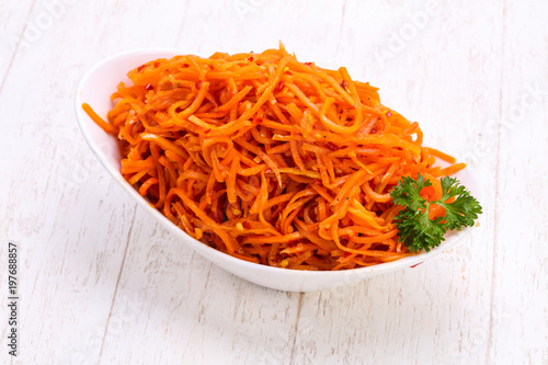 Picked carrot in the bowl