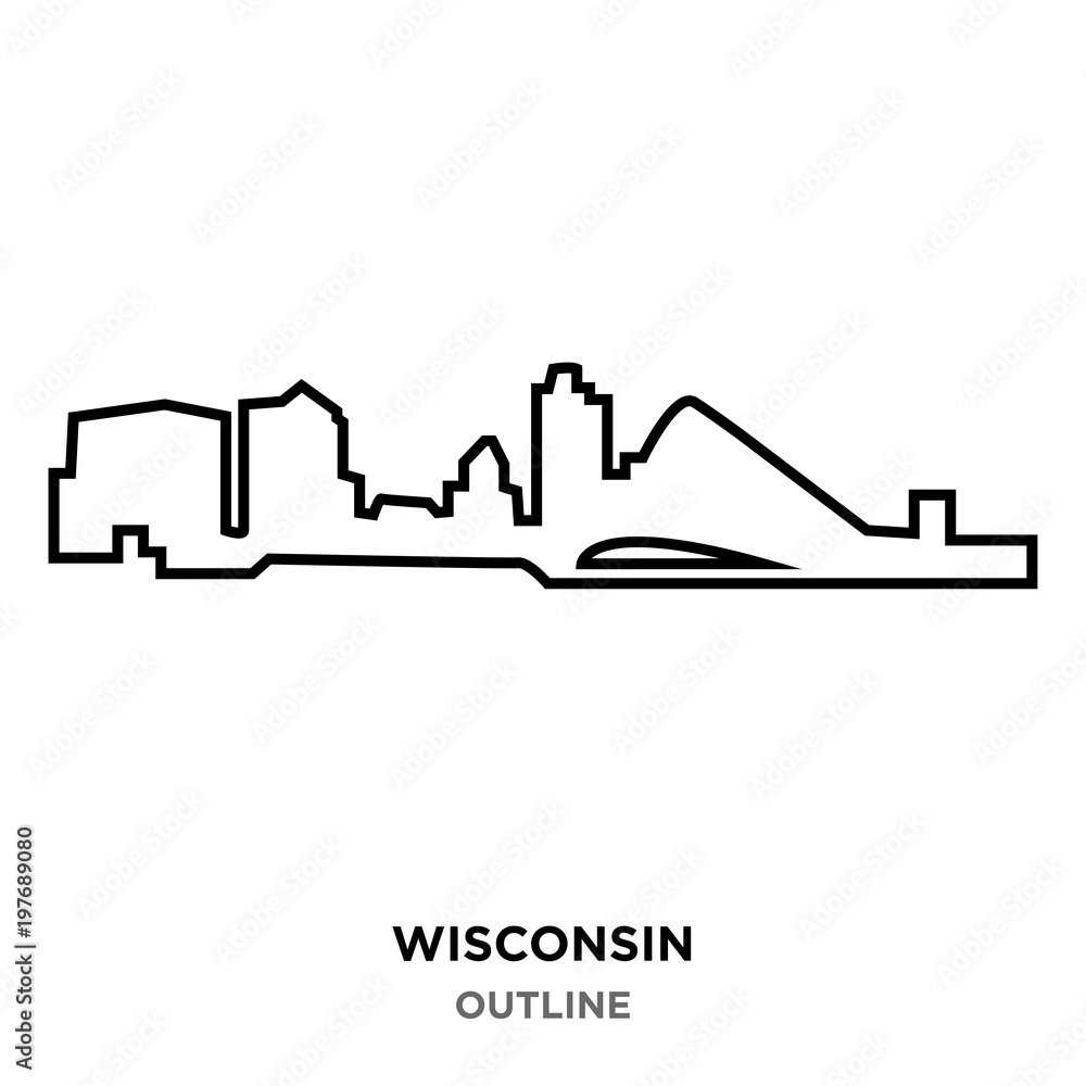 wisconsin outline on white background