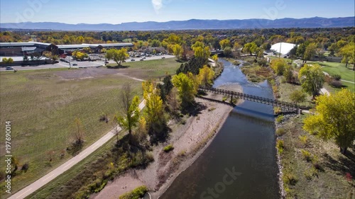 Platte River Littleton Colorado Drone in Autumn photo
