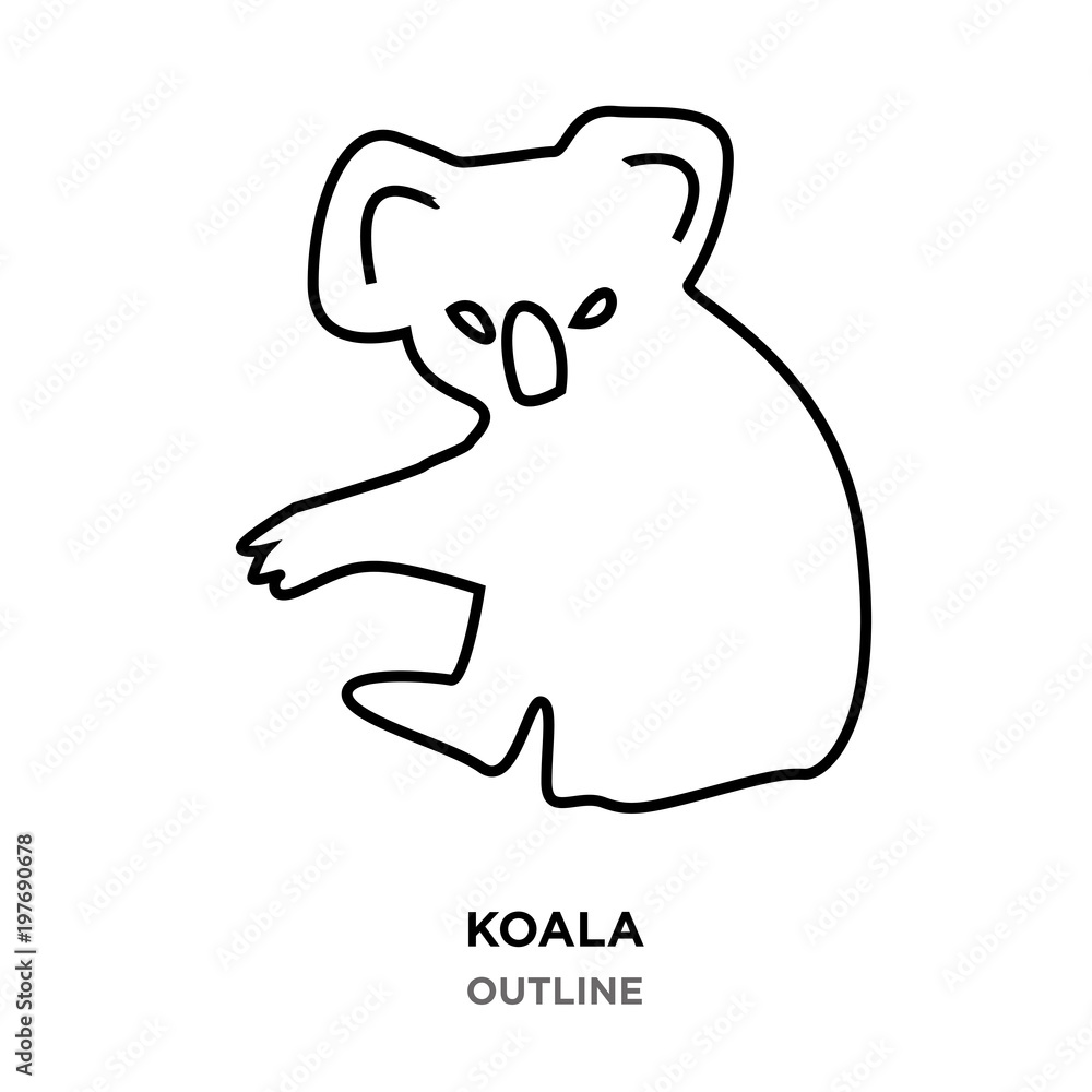 koala outline on white background koala outline on white background