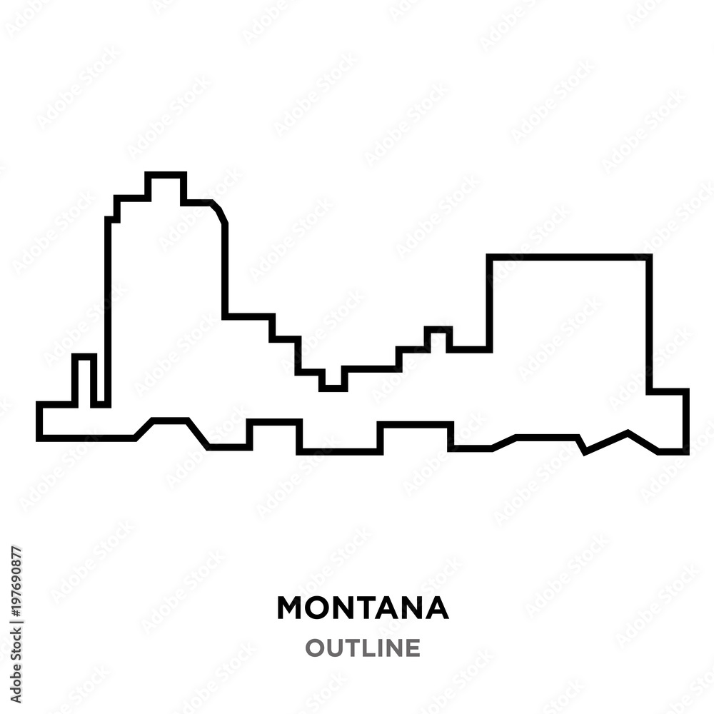 Fototapeta premium montana outline on white background
