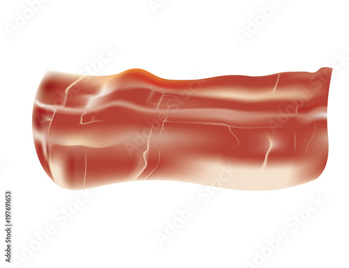 Fresh bacon on white background, vector