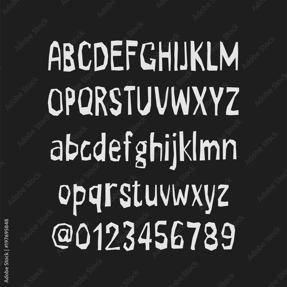 Cutout decorative alphabet. Papercut vector abc. Hand made font. Cutout decorative alphabet. Papercut vector abc. Hand made font.