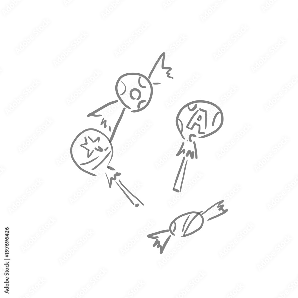キャンディー 飴の線画 下絵 ラフ 塗り絵ゆるいイラスト Stock イラスト Adobe Stock