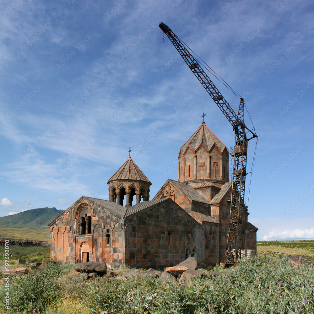 Bauarbeiten am Kloster Hovhannavank in Armenien