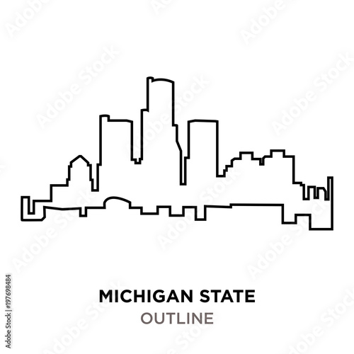 michigan state outline on white background