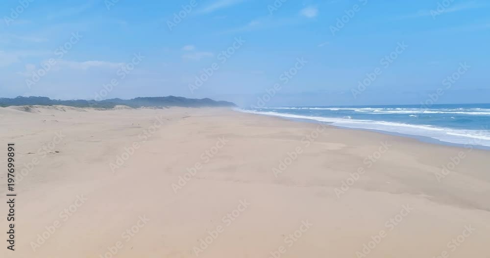 Low flight over deserted beach on the Indian Ocean aerial 4K Low flight over deserted beach on the Indian Ocean aerial 4K