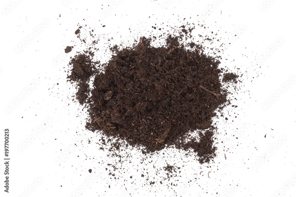 Pile heap of soil isolated on white background Pile heap of soil isolated on white background