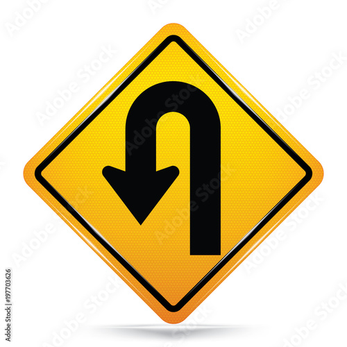 International U- turn Symbol,Yellow Warning icon on white background, Attracting attention,Compulsory, Control ,practice, Security first sign, Idea for graphic,web design,vector,EPS10. Free Download International U- turn Symbol,Yellow Warning icon on white background, Attracting attention,Compulsory, Control ,practice, Security first sign, Idea for graphic,web design,vector,EPS10. - GFXLoad