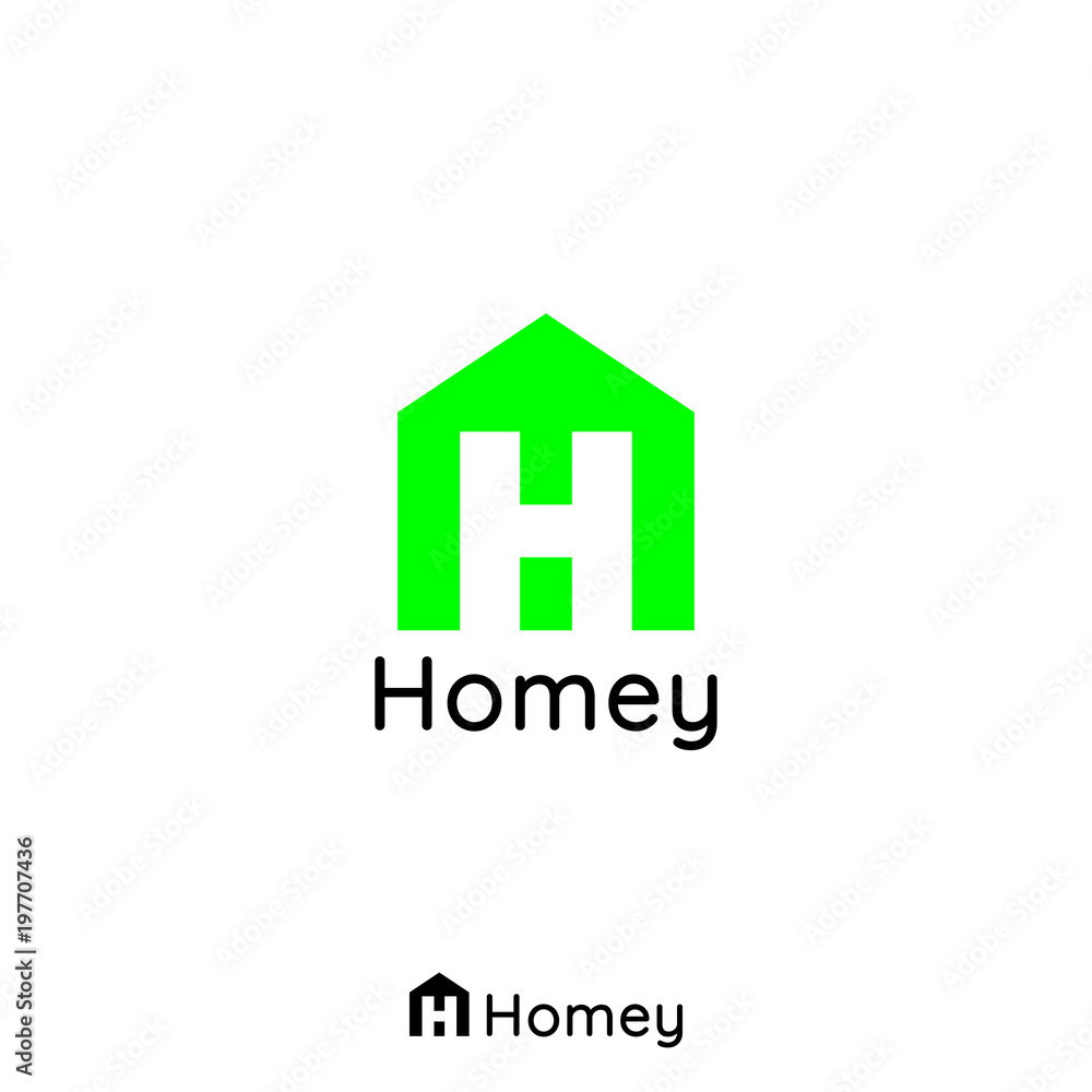 Construction logo for Home and Real Estate with initial Letter H in House Building symbol Construction logo for Home and Real Estate with initial Letter H in House Building symbol