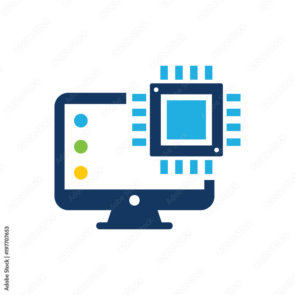 Chip Computer Logo Icon Design Chip Computer Logo Icon Design