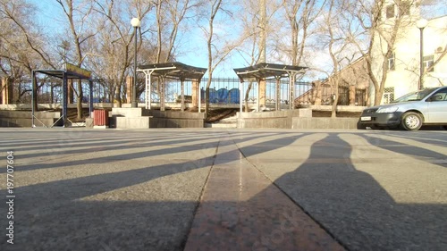 Legs Of  People  Walking On The Pavement 4K.