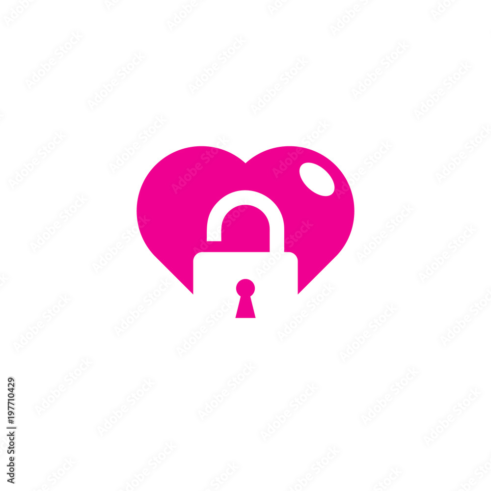 Lock Love Logo Icon Design