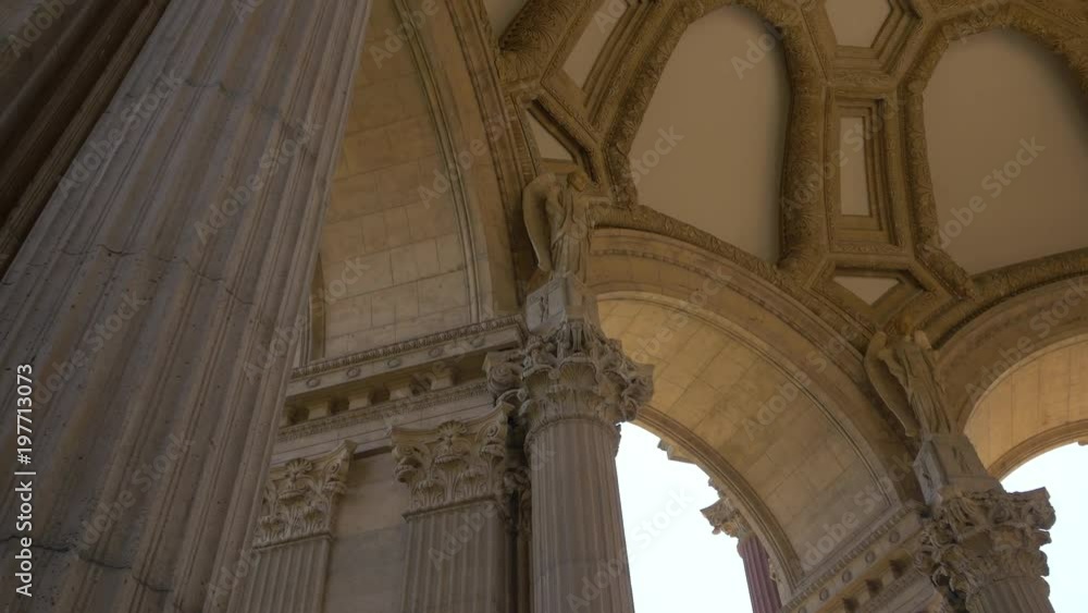 Low angle of the Palace of Fine Arts' arcades Low angle of the Palace of Fine Arts' arcades