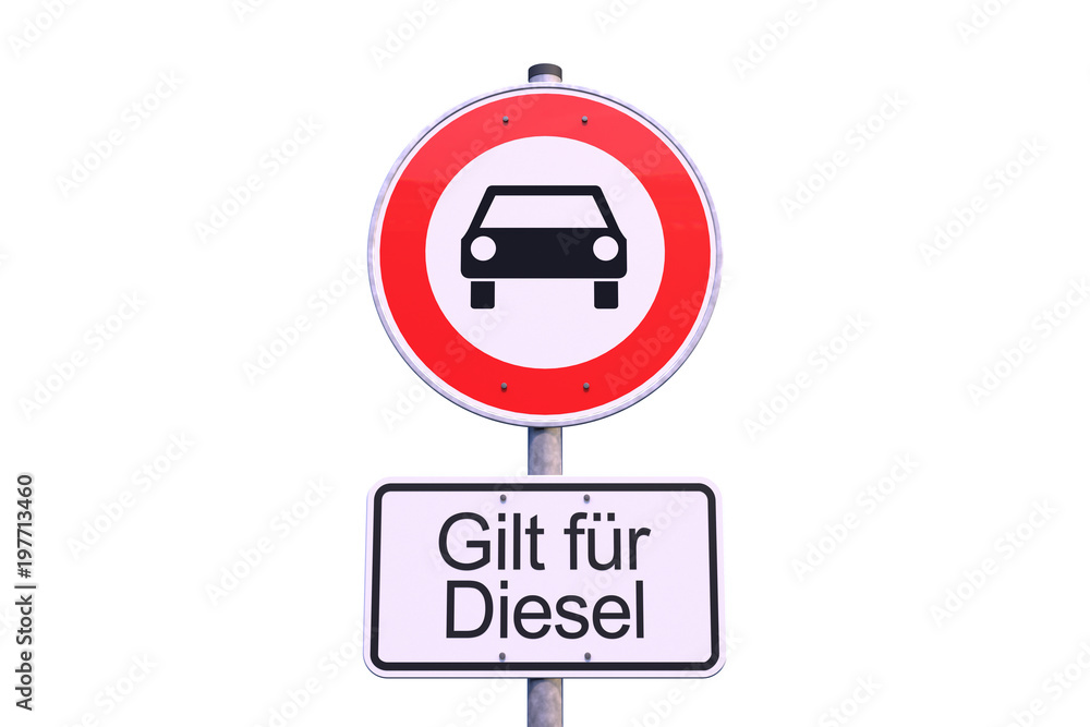 Diesel - Fahrverbot - Verkehrsschild - Innenstadt Diesel - Fahrverbot - Verkehrsschild - Innenstadt
