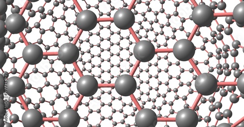 Graphene-like molecular structure isolated on white background © ollaweila