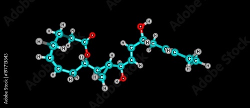 Neohalicholactone molecular structure isolated on black background