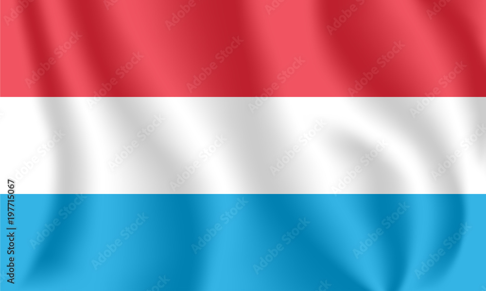 Flag of Luxembourg. Realistic waving flag of Grand Duchy of Luxembourg. Fabric textured flowing flag of Luxembourg. Flag of Luxembourg. Realistic waving flag of Grand Duchy of Luxembourg. Fabric textured flowing flag of Luxembourg.