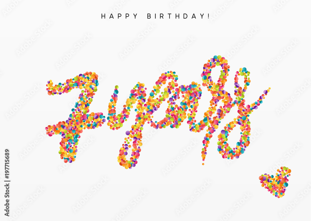 Seven years, lettering sign from confetti. Holiday Happy birthday. Vector illustration.