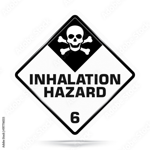 International Inhalation Hazard Class 6 Symbol,White Warning Dangerous icon on white background, Attracting attention Security First sign, Idea for,graphic,web design,Vector and illustration,EPS10.