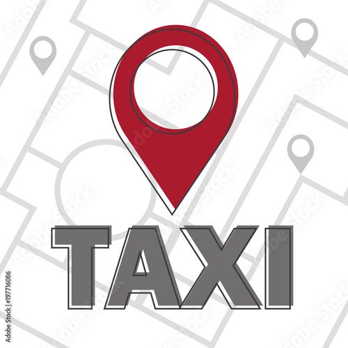 Vector taxi icon. Map pin with taxi checks sign. Vector illustration