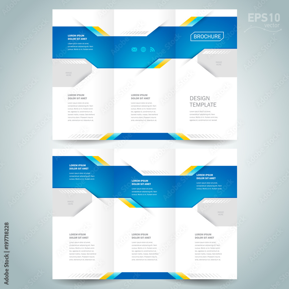 brochure design template vector tri-fold geometric abstract