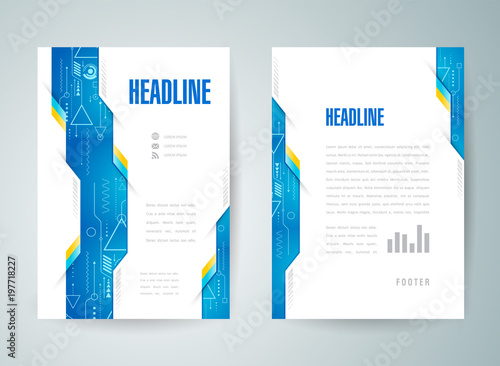 flyer brochure design template abstract technological blye