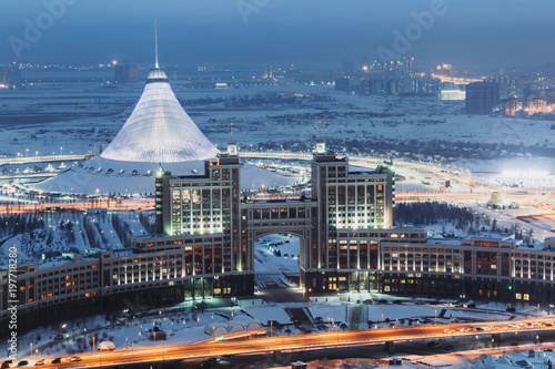 View from above on Khan Shatyr in Astana, Kazakhstan photo