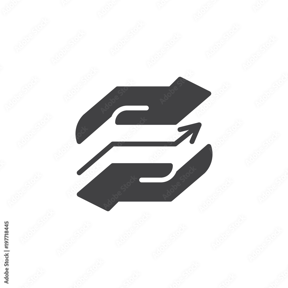 Hands hold growth arrow vector icon. filled flat sign for mobile concept and web design. simple solid icon. Symbol, logo illustration. Pixel perfect vector graphics Hands hold growth arrow vector icon. filled flat sign for mobile concept and web design. simple solid icon. Symbol, logo illustration. Pixel perfect vector graphics