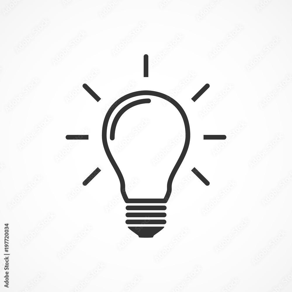 Vector image of light bulb icon. Vector image of light bulb icon.