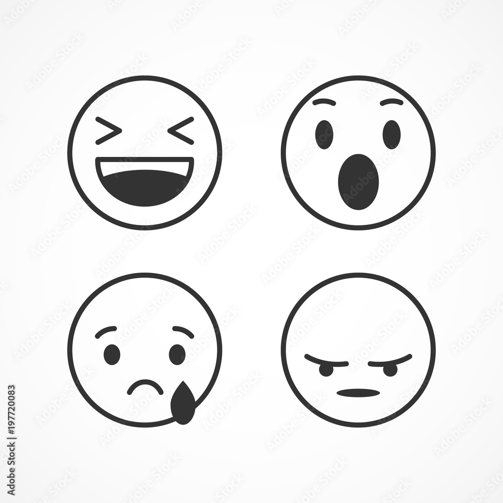 Fototapeta premium Vector image of set of emoticons.