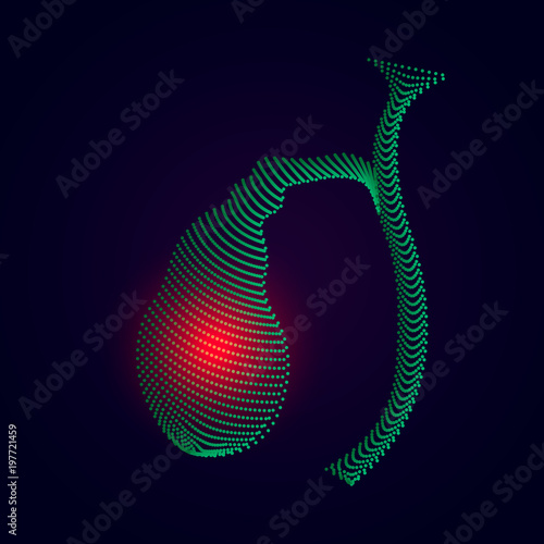 Illustration of Human gallbladder with pain center. 3D human organ