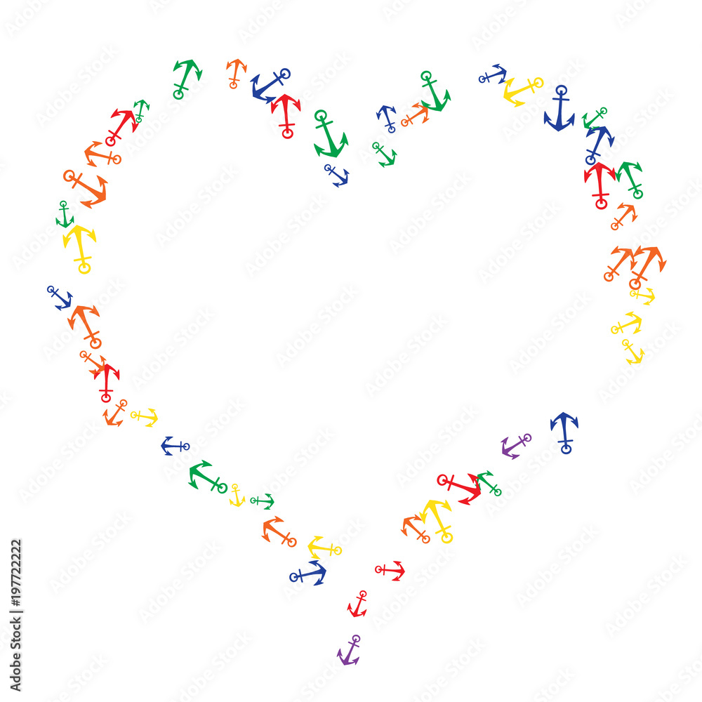 Pretty summer background with anchors. Anchor In Cartoon Free Style. Pattern Art Illustration Vector Pretty summer background with anchors. Anchor In Cartoon Free Style. Pattern Art Illustration Vector