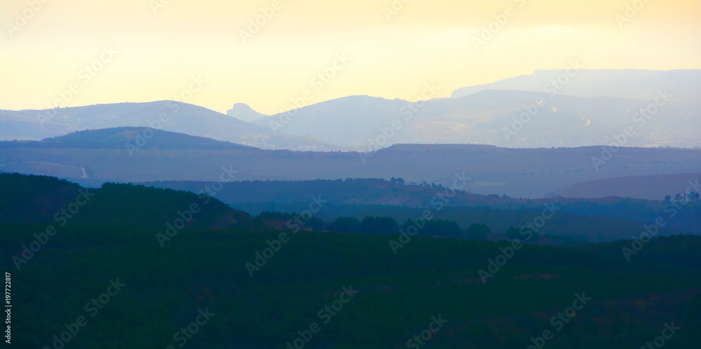 Misty mountain landscape Misty mountain landscape