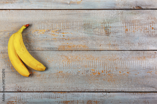 vitamin, yellow, ripe, food, wooden, banana, fruit, organic, hea photo