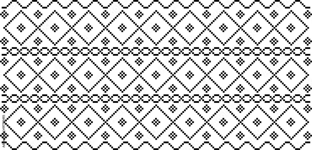 Traditional Romanian folk art knitted embroidery pattern Traditional Romanian folk art knitted embroidery pattern