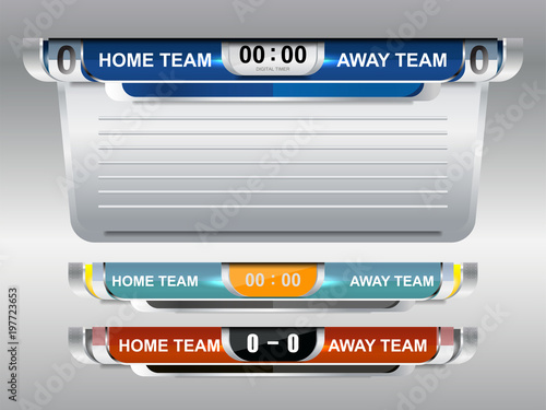Vector Illustration Graphic of Scoreboard Broadcast and Lower Thirds Template for sport soccer and football